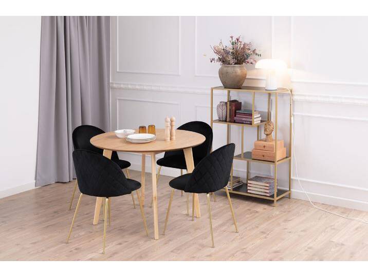 Esstisch ACTONA GROUP Roxby runder Esstisch, TOPSELLER pflegeleicht, starke Tischplatte , beige (natur, eiche natur), B:105cm H:76cm T:105cm, Tische, Runde Esstische Esstisch Holz-Esstische, Eichenfurnier, Platz für Familie und Freunde, belastbar bis zu 100 kg von ACTONA-GROUP