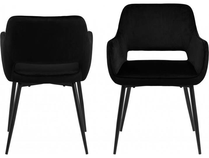 Esszimmerstuhl ACTONA GROUP Ranja , schwarz, B:56cm H:79cm T:60cm, 100% Polyester, Stühle, 2er Set, Metallbeine und Armlehnen, Sitzhöhe 47 cm Esszimmerstuhl ACTONA GROUP Ranja , schwarz, B:56cm H:79cm T:60cm, 100% Polyester, Stühle, 2er Set, Metallbeine und Armlehnen, Sitzhöhe 47 cm von ACTONA-GROUP