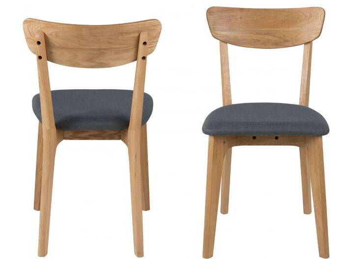 Esszimmerstuhl ACTONA GROUP Taxi , beige (natur), B:45cm H:84cm T:49cm, Stühle, Wohnzimmerstuhl, 2er Set, Eiche massiv Ölbehandelt, Bezug aus Webstoff von ACTONA-GROUP