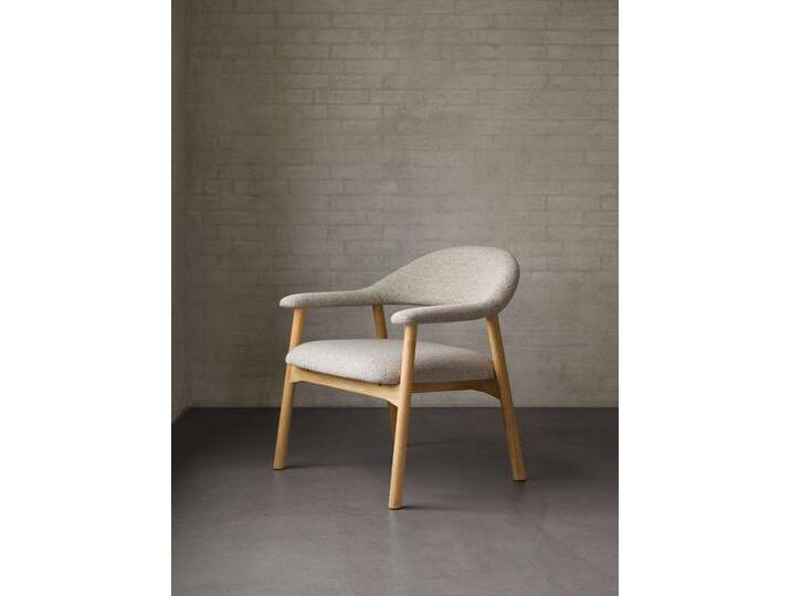 Loungesessel ACTONA GROUP Addi , beige, B:70cm H:76cm T:70,5cm, 96% Polyester, 4% Acryl, Sessel, Gepolstert, Stoff-Bezug, mit Armlehnen, Eichenbeine von ACTONA-GROUP