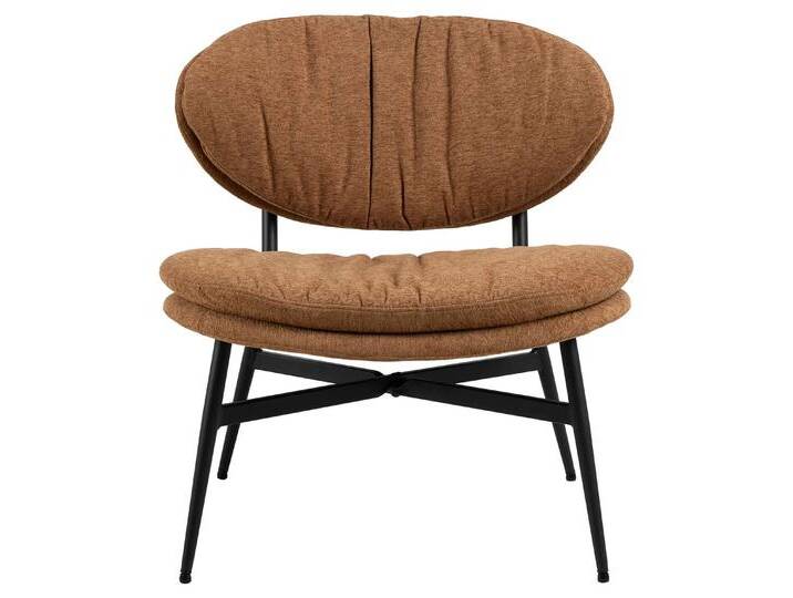 Loungesessel ACTONA GROUP Burma , orange (terracotta), B:70cm H:76cm T:73cm, 100% Polyester, Sessel, Terracotta Stoff, schwarze Stahlbeine, Sitzhöhe: 43 cm von ACTONA-GROUP