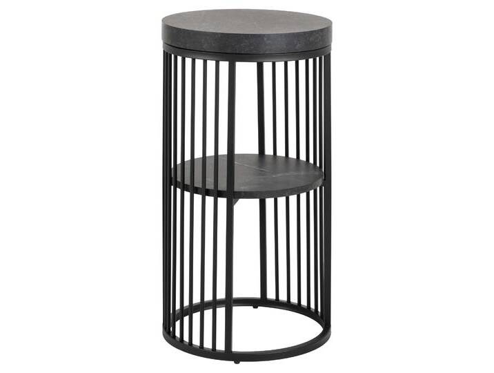 Nachttisch ACTONA GROUP Strington , schwarz (matt schwarz, matt schwarz, matt schwarz), B:35cm H:65cm T:35cm, Tische, Rund Nachttisch, Izmir matt schwarz rau Melamin, Ø35x65 cm von ACTONA-GROUP