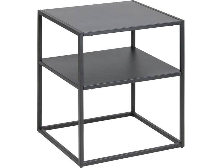 Nachttisch ACTONA GROUP Vilho , schwarz (schwarz, matt schwarz, schwarz), B:45cm H:51cm T:40cm, Tische, aus einem schönen weißen Metallgestell und einer Ablegemöglichkeit von ACTONA-GROUP