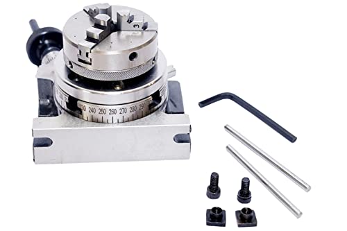 RAHISH TOOLS 80 mm Fräs-Drehtisch + 65 mm selbstzentrierendes Bohrfutter + Rückplatte und T-Muttern von RAHISH TOOLS