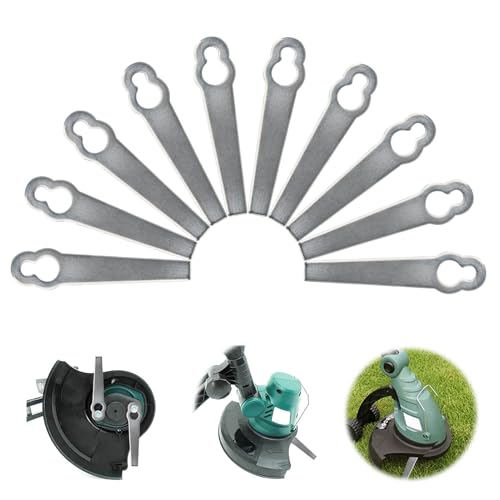 ACTOYS Rasentrimmer Messer Metall, 10 Stück Ersatzmesser Rasentrimmer, Rasentrimmer Messer, Ersatzmesser für Rasenmäher, Rasentrimmer Messer Metall Ersatzmesser-Set, Rasentrimmer Zubehör für Rasen-A von ACTOYS