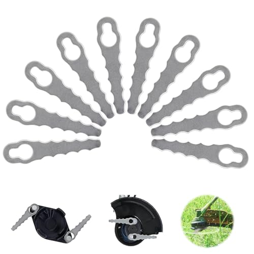ACTOYS Rasentrimmer Messer Metall, 10 Stück Ersatzmesser Rasentrimmer, Rasentrimmer Messer, Ersatzmesser für Rasenmäher, Rasentrimmer Messer Metall Ersatzmesser-Set, Rasentrimmer Zubehör für Rasen-C von ACTOYS