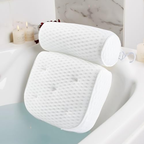 Badewannenkissen, ACTOYS Badekissen für Badewanne mit 7 Großen Saugnäpfe, Badewannenkissen Nacken mit 4D-Air-Mesh-Technologie, Badewannen Zubehör für Badewannen und Home Spa von ACTOYS