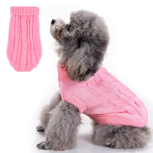 Hundepullover, ACTOYS Hundepullover Kleine Hunde, Hunde Rollkragen Strickpullover, Winter Warm Hundepulli, Katzenpullover, Weihnachtspullover, für Kleine Mittelgroße Hunde und Katzen von ACTOYS