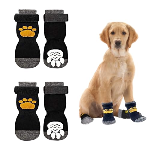 Hundesocken Anti Rutsch, ACTOYS 2 Paar Hundesocken, mit Verstellbaren Klettverschlüssen, Outdoor Hundeschuhe Pfotenschutz, Pfotenschutz Hund Socken für Kleine Mittlere und Große Hunde S von ACTOYS