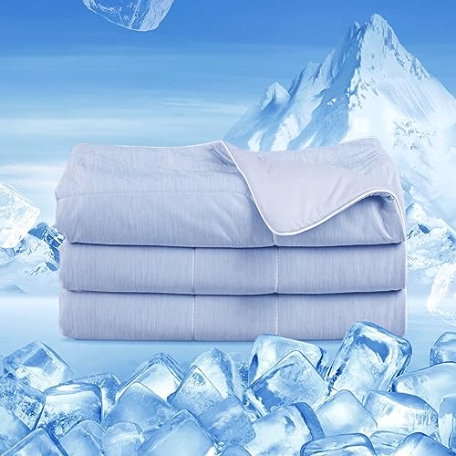 ACUSHLA Bambus Pulp Kühldecke, Arc-Chill Q-Max>0.458, 2in1 Kühlende Bettdecke 150x200, Sommerbettdecke Kuscheldecke Wohndecke Sofadecke Reisedecke Cooling Blanket (Blau, 150 x 200 cm) von ACUSHLA