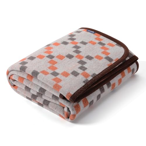 ACUSHLA Merino 58% Wolldecke Decke Kuscheldecke Große Super Soft Sofadecke Wohndecke Tagesdecke Bettüberwurf Warme Gehäkelte Winter Blanket (160x200 cm |Baustein hellgrau) von ACUSHLA