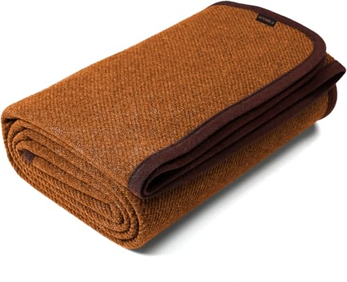 ACUSHLA Merino Wolldecke Decke Kuscheldecke 160x200cm Große Super Soft Sofadecke Wohndecke Tagesdecke Bettüberwurf Warme Gehäkelte Winter Blanket (Pumpkin, 160 * 200) von ACUSHLA