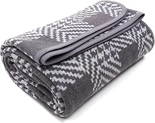 ACUSHLA Merino Wolldecke Warme Decke Wohndecke Sofadecke Blanket Tagesdecke Plaid Sofa Großer Überwurf Ideal für Outdoor-Camping, Alle Jahreszeiten (160x220 cm-Houndstooth Grey) von ACUSHLA