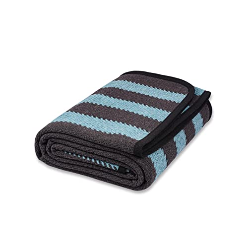 ACUSHLA Merino Wolldecke Wohndecke Warm & Kuschelig Waschbar, Großer Überwurf Ideal für draußen, Camping, Couch, Bett, Reisen – superweiche Wolldecke (Grüner Streifen) von ACUSHLA