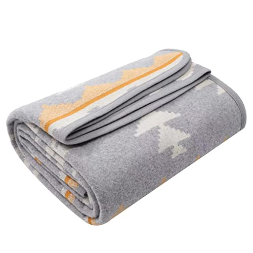 ACUSHLA Merinowolle Wolldecke Warme Decke Wohndecke Sofadecke Blanket Tagesdecke Plaid Sofa Großer Überwurf Ideal für Outdoor-Camping, Alle Jahreszeiten (160x220 cm-Marokko Weiß) von ACUSHLA