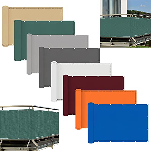 ACUY Balkon Sichtschutz Ohne Bohren 85x600cm Inkl. Kabelbinder Und Seil Balkonsichtschutz FüR Terrasse und Zaun HDPE Gewebe auch für Terrasse und Zaun von ACUY