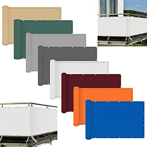 ACUY Sichtschutz Balkon Seitlich 90x500cm Nylon Kabelbinder Und Kordel Balkonsichtschutz FüR Terrasse und Zaun Extra Lange Kordel (20 M) auch für Terrasse und Zaun von ACUY