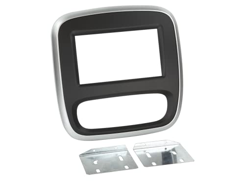 ACV Radioblende 2-DIN Schwarz/Silber für Renault Trafic/Opel Vivaro ab 2014 von ACV