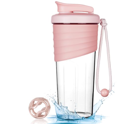 ACWOO Protein Shaker, 700ml Eiweiß Shaker, proteinshaker - BPA Frei, auslaufsicher, Langlebiger, Geruchsneutraler Shake Becher, Shaker für cremige Whey Proteinpulver Shakes（Rosa） von ACWOO