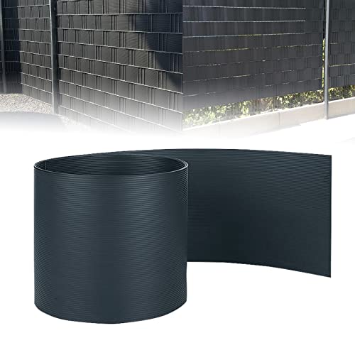 ACXIN 20 Stück Sichtschutzstreifen Hart PVC für doppelstabmatten - Sichtschutz Windschutz Garten Doppelstabmattenzaun für Gartenzaun Balkon (50m x 19cm, Anthrazit) von ACXIN
