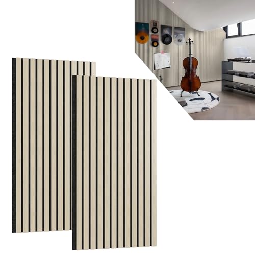 ACXIN 2er Set Akustikpaneele Holz 3D Holzpaneele Wand Eiche Echtholz-Furnier auf Akustik-Filz 120 x 60 cm Lamellenwand Wandpaneele Wandverkleidung Akustikplatten für Flur Wohnzimmer Büro, Holzfarbe ACXIN 2er Set Akustikpaneele Holz 3D Holzpaneele Wand Eiche Echtholz-Furnier auf Akustik-Filz 120 x 60 cm Lamellenwand Wandpaneele Wandverkleidung Akustikplatten für Flur Wohnzimmer Büro, Holzfarbe von ACXIN