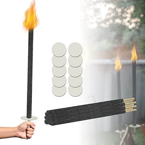 ACXIN 50 Stück Wachsfackeln Fackeln Brennzeit 100 min Premium Wachsfackeln mit Extra Langem Griff Feuerfackel Feuer Garten Laterne Spaß für Nachtwanderung von ACXIN