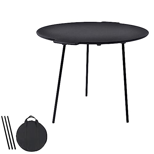 ACXIN BBQ Grillplatte mit 3 Beinen, Grillpfanne Ø 45cm, Outdoor Rund Pfanne, Hergestellt aus Gusseisen, Robust und Hitzebeständig, Wird mit Einer Tragbaren Aufbewahrungstasche Geliefert von ACXIN