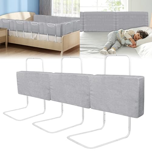 ACXIN Bettgitter Baby Bettschutzgitter Rausfallschutz Bett Bettgitter Verstellbare Höhenverstellbar Kinderbettgitter für Familienbett und Kinderbett (Leinengrau, 3 * 60cm) von ACXIN