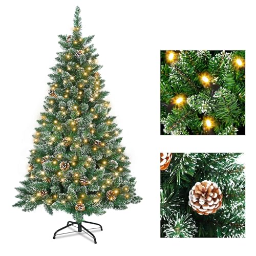 ACXIN Künstlicher Weihnachtsbaum mit Beleuchtung Tannenbaum Grün PVC mit Schnee-Effekt mit Kiefernzapfen Christbaum inkl. Metallständer Weihnachtsdeko - 210cm ACXIN Künstlicher Weihnachtsbaum mit Beleuchtung Tannenbaum Grün PVC mit Schnee-Effekt mit Kiefernzapfen Christbaum inkl. Metallständer Weihnachtsdeko - 210cm von ACXIN