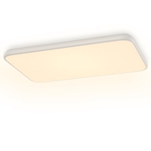 ACXIN LED Deckenlampe Dimmbar 180W mit Fernbedienung - Flache LED Deckenleuchte für Wohnzimmer, Küche, Bad, Schlafzimmer, Modern Lampe mit RGB Farbwechsel, 12600LM, Ultraslim Design 80x52cm von ACXIN