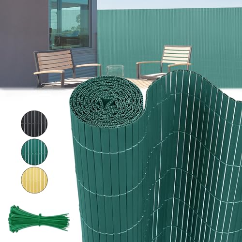 ACXIN PVC Sichtschutzmatte, Doppelte Verstärkung Sichtschutz Wetterfest Sichtschutzzaun mit Kabelbindern, Balkonverkleidung Windschutz Verstärkte Lamellen, Grün, 90 * 600cm ACXIN PVC Sichtschutzmatte, Doppelte Verstärkung Sichtschutz Wetterfest Sichtschutzzaun mit Kabelbindern, Balkonverkleidung Windschutz Verstärkte Lamellen, Grün, 90 * 600cm von ACXIN