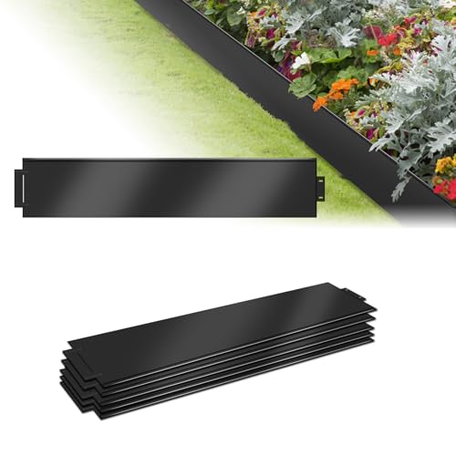 ACXIN Rasenkante Metall Verzinkt Mähkante Beetumrandung 30 m x 15 cm Beeteinfassung Palisade 30 Stück 100 cm x 15 cm (L x H) Gartenpflanzen Rasenkante Verzinkt - Schwarz von ACXIN