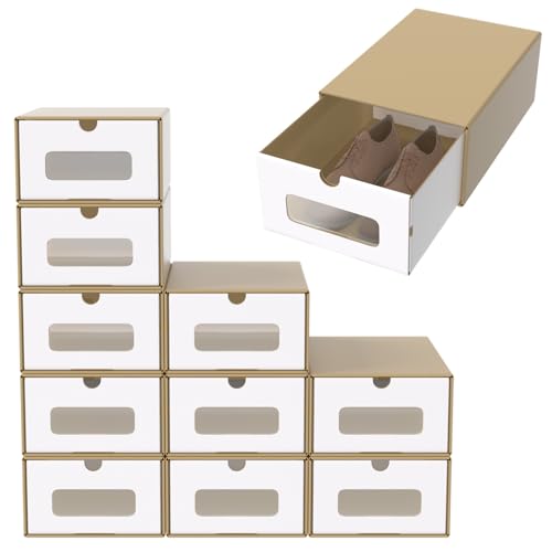 ACXIN Schuhboxen Stapelbar Boxen-Set,Aufbewahrungsbox Schubladen mit Transparentes Sichtfenster,Pappkarton aus Kraftpapier,34.5 x 23.5 x 13.5 cm,20 Stück, Braun ACXIN Schuhboxen Stapelbar Boxen-Set,Aufbewahrungsbox Schubladen mit Transparentes Sichtfenster,Pappkarton aus Kraftpapier,34.5 x 23.5 x 13.5 cm,20 Stück, Braun von ACXIN