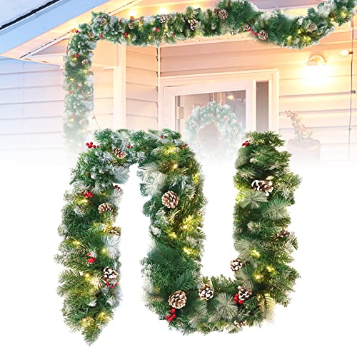 ACXIN Weihnachtsstock, Weihnachtsgirlande Rebe, Mit LED Leicht, Künstliche Kranzdekoration, Roten Beeren und Tannenzapfen Rebe, Weihnachtsdeko, 500cm ACXIN Weihnachtsstock, Weihnachtsgirlande Rebe, Mit LED Leicht, Künstliche Kranzdekoration, Roten Beeren und Tannenzapfen Rebe, Weihnachtsdeko, 500cm von ACXIN