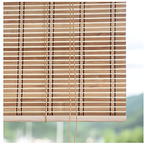 ACXZ Lichtdurchlässig natürliche bambusrollos, UV-Schutz-Rollo Bambus mit Lamellen für den Innen- und Außenbereich, Holz-Jalousie für Balkon, Veranda, Küche, Karbonisiert/Braun von ACXZ