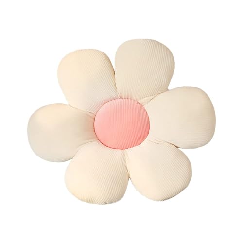 ACYOUNG Blumenboden Kissen Tatami Blumenförmiges Plüsch-Dekor der bequemen Sitzkissen für Kinderzimmer Hause Sofa Dekoration (40 x 40 cm,Weiß & Pink - a) von ACYOUNG