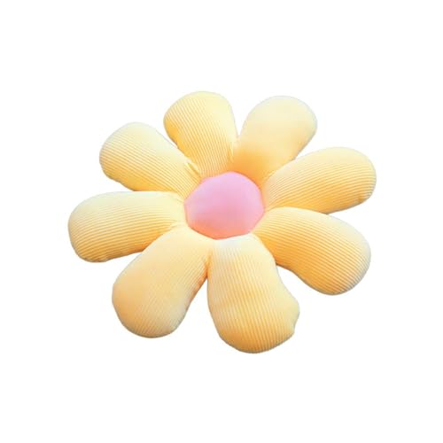 ACYOUNG Blumenboden Kissen Tatami Blumenförmiges Plüsch-Dekor der bequemen Sitzkissen für Kinderzimmer Hause Sofa Dekoration (60 x 60 cm,Gelb & Pink - b) von ACYOUNG