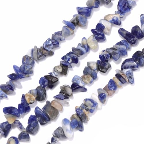 5-8mm natürliche Blauer Sodalith unregelmäßige Chips Stein Perlen Kristall Edelsteine für DIY-Schmuck machen Handwerk liefert Charms sortiert 30-33" von ACYUNLEI