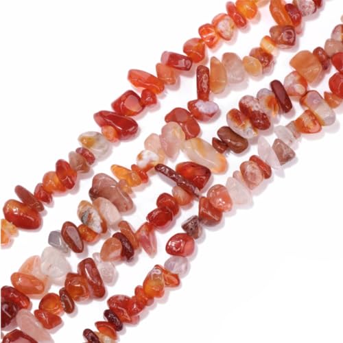 5-8mm natürliche Roter Achat unregelmäßige Chips Stein Perlen Kristall Edelsteine für DIY-Schmuck machen Handwerk liefert Charms sortiert 30-33" von ACYUNLEI