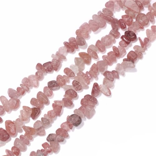 5-8mm natürliche Strawberry unregelmäßige Chips Stein Perlen Kristall Edelsteine für DIY-Schmuck machen Handwerk liefert Charms sortiert 30-33" von ACYUNLEI