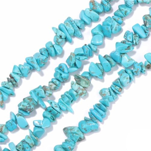 5-8mm natürliche Türkis unregelmäßige Chips Stein Perlen Kristall Edelsteine für DIY-Schmuck machen Handwerk liefert Charms sortiert 30-33" von ACYUNLEI