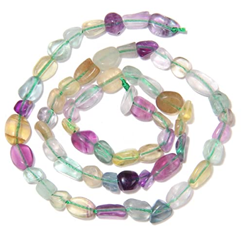 6-8mm natürliche Fluorit unregelmäßige Form Stein Perlen glatte Mineral Stein Chips Edelstein Energie geheilt für Schmuck machen Halsketten von ACYUNLEI