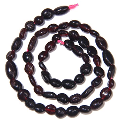 6-8mm natürliche Roter Granat unregelmäßige Form Stein Perlen glatte Mineral Stein Chips Edelstein Energie geheilt für Schmuck machen Halsketten von ACYUNLEI
