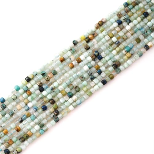 Facettierte natürliche 2-3mm Würfel Quadrat lose Perlen Edelstein kleine lose Perlen Heilung Kristall Energie Stein für DIY-Schmuck machen 15" von ACYUNLEI