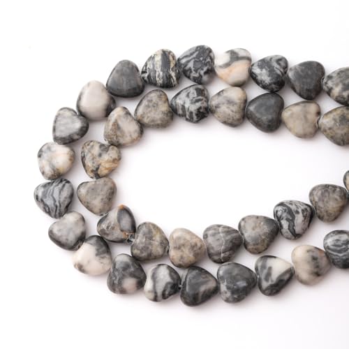 Natürliche herzförmige Map Stone Steinperlen 10mm Lose Kristall Heilperlen für DIY Halsketten Armbandherstellung Edelstein Bastelbedarf von ACYUNLEI