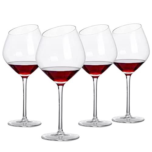 ACiyD Weingläser aus Kristall, Rotweingläser, 4er-Set, große Rot- oder Weißweingläser, perfekt für Zuhause, Restaurants und Partys, langlebige und kristallklare Weinstielgläser, 600 ml (transparent) von ACiyD