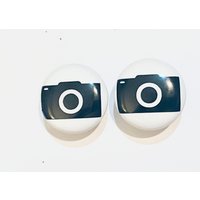 Paar Kameraknäufe Und Glas Schrankknöpfe Pulls Weiße Keramik 1.5". Ausgezeichnete Qualität von ACustomFusion