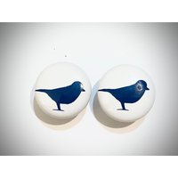 Paar Vogel Natur Kommode Knäufe Pulls Weiß Keramik 1, 5" von ACustomFusion