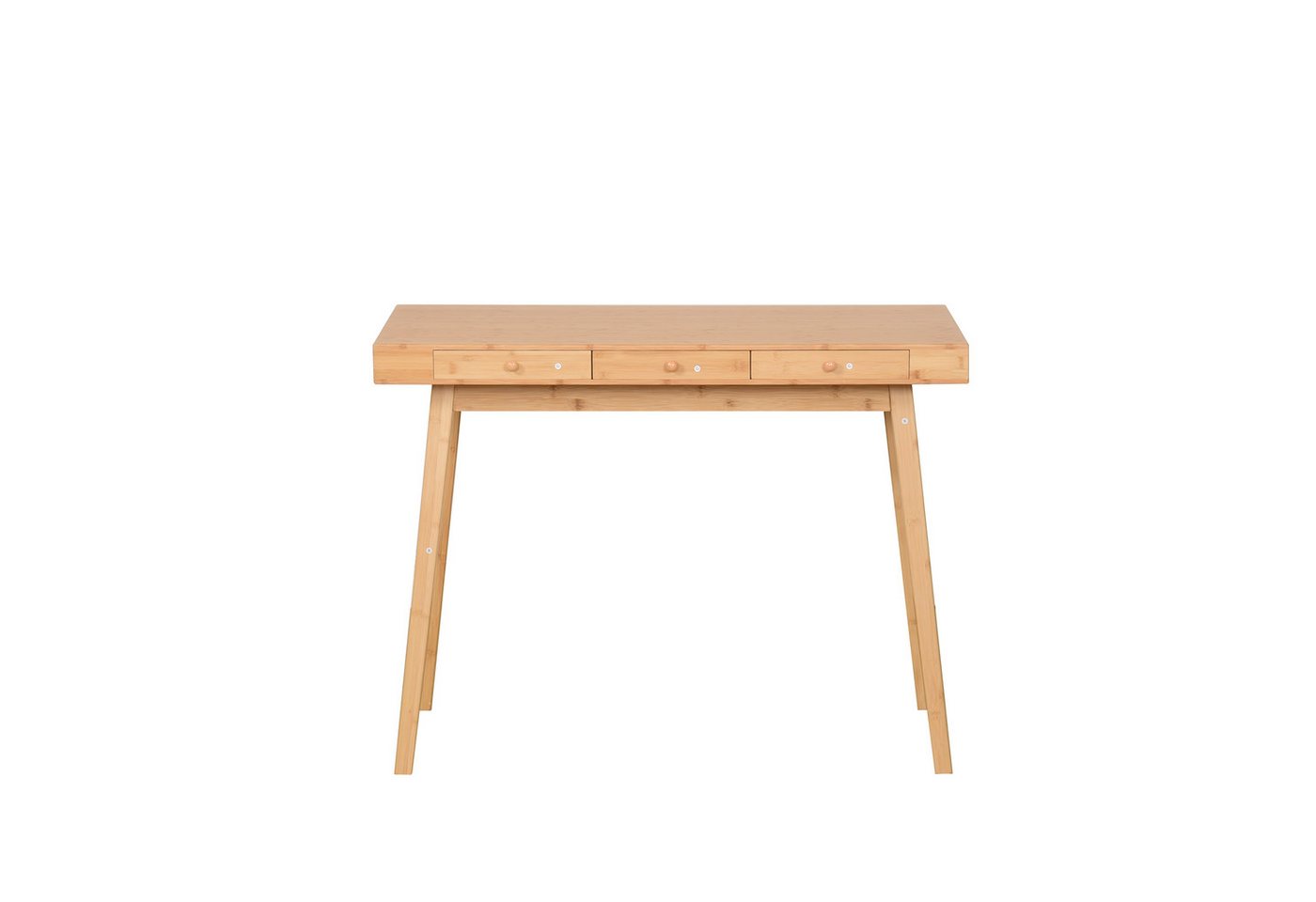 AD.CON Schreibtisch Schreibtisch mit 3 Schubladen aus Bambus Arbeitstisch für Büro von AD.CON
