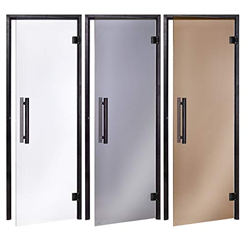 AD Black Saunatüren, Größe: 70 x 190/70 x 200/80 x 190/80 x 200; Glasfarbe: Grau, Transparent oder Bronze; Rahmenmaterial: gemalte und lackierte Espe; (Auswahl: 80x190 Bronze) von AD Tuning GmbH & Co. KG